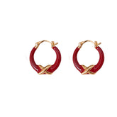 Real Gold Plating Enamel Earrings